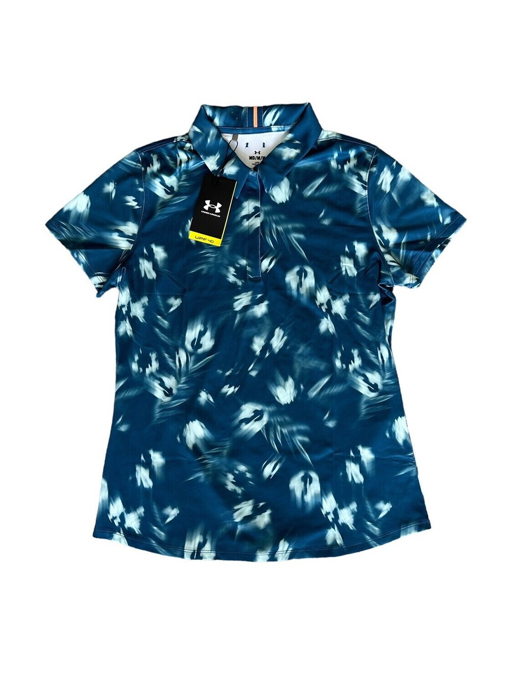 Under Armour Women’s Zinger Blur Golf Polo Shirt Blue 1373638 New Size Medium